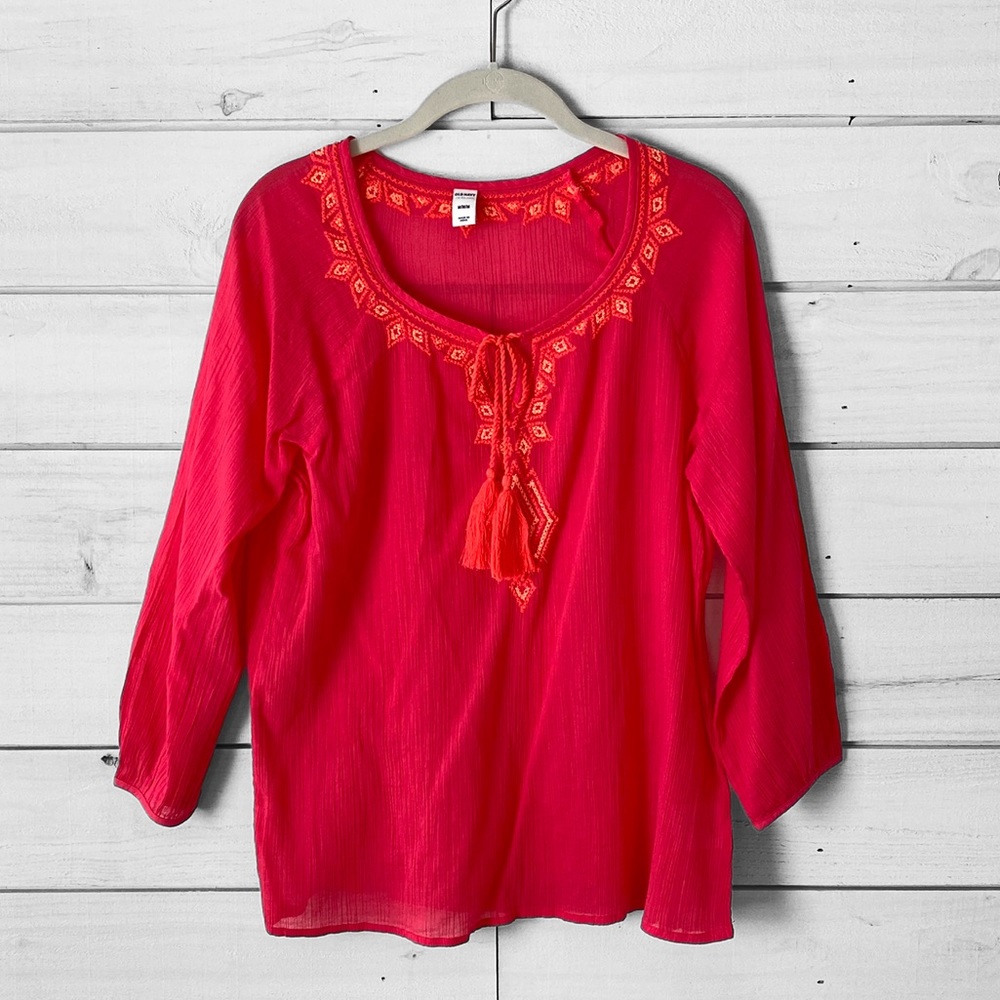 Old Navy Cotton Blouse with Embroidery